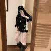 Luxus Chanel Shorts Schwarz Leder Style