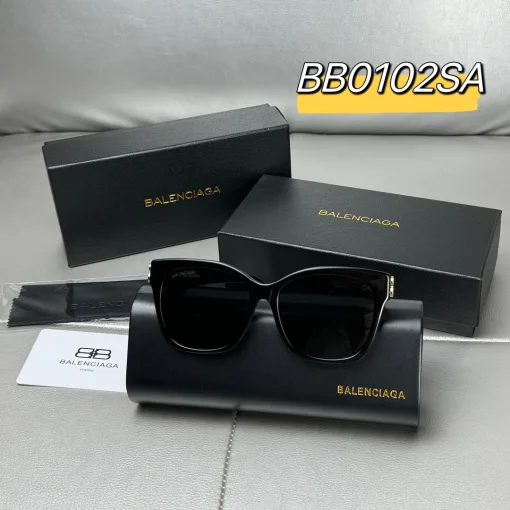 Hochwertige Balenciaga Sonnenbrille Gold Acryl Retro Luxus