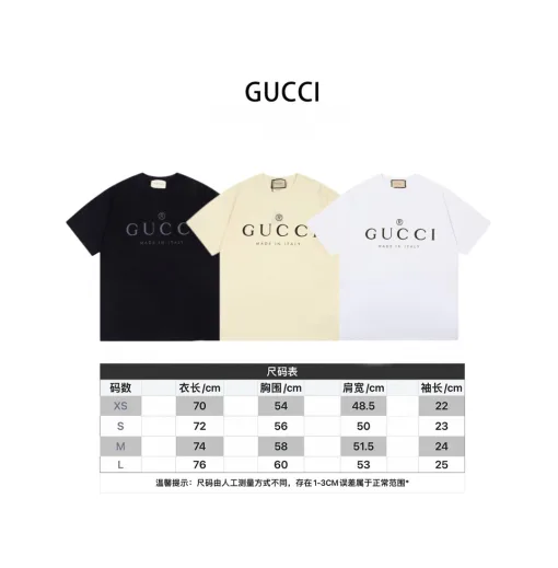 Hochwertige Gucci Kurzarm Schwarz Logo Luxus