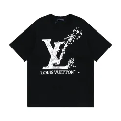 Premium Louis Vuitton Kurzarm-Baumwolle im Logo-Stil