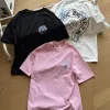 Premium Chrome Hearts Kurzarm-Kollektion mit schwarzem Druck