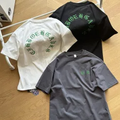 Premium Chrome Hearts Kurzarm-Kollektion mit schwarzer Stickerei