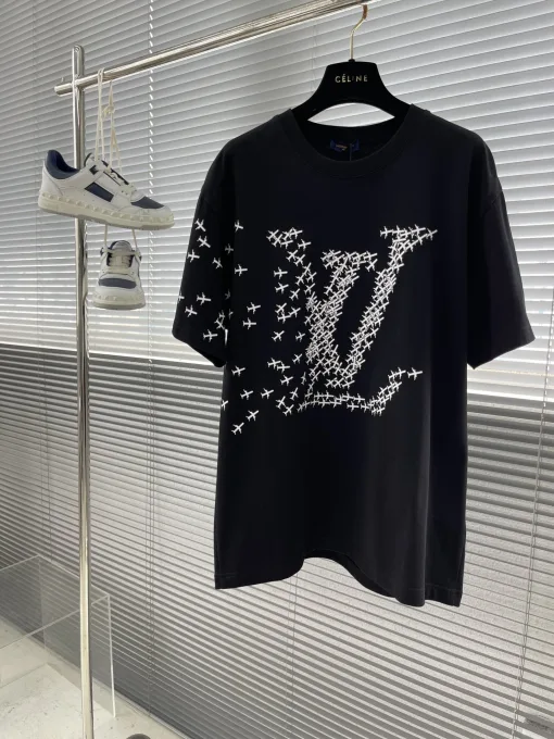 Meistverkaufte Louis Vuitton Kurzarm Baumwolle Klassischer Luxus