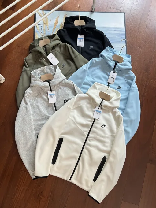Hochwertige Nike Mäntel Schwarz Fleece Casual Luxury