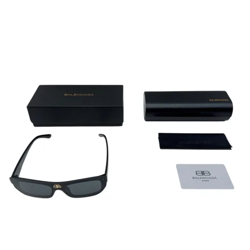 Hochwertige Balenciaga-Brille in Schwarz, solide Kollektion