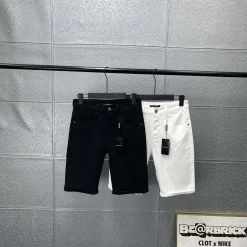 Premium Armani Shorts Schwarz Baumwolle Washed Style