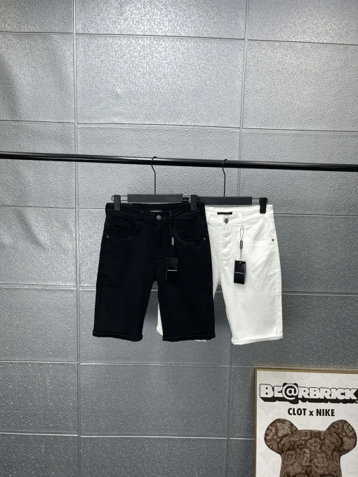 Premium Armani Shorts Schwarz Baumwolle Washed Style
