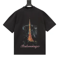 Hochwertige Balenciaga Kurzarm Baumwolle Klassischer Luxus