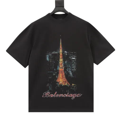 Hochwertige Balenciaga Kurzarm Baumwolle Klassischer Luxus