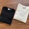 Burberry – Kurzärmliges, schwarzes Baumwoll-Stickerei-Shirt in Premiumqualität