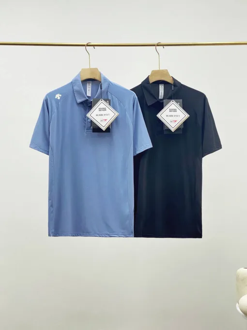 Premium Descente Kurzarm-T-Shirts Schwarze Seide Casual Luxury