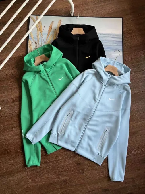 Luxus Nike Jacken Schwarzes Fleece Logo Luxus