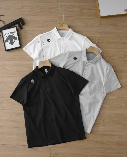 Premium Qualität Descente Kurzarmhemden Weiß Casual Luxury