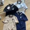 Luxus-Poloshirt von Burberry im schwarzen Baumwoll-Jacquard-Stil