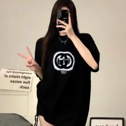 Bestseller Gucci Kurzarm Weiß gewaschener Stil