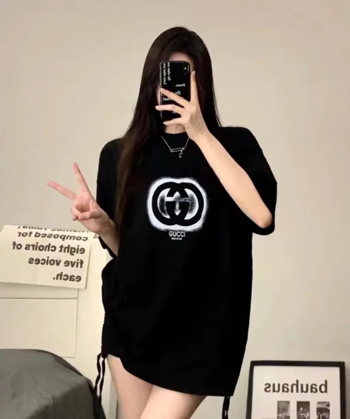 Bestseller Gucci Kurzarm Weiß gewaschener Stil