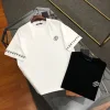Hochwertiges Louis Vuitton Kurzarmhemd aus schwarzer Baumwolle mit Stickerei