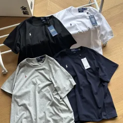 Bestseller Ralph Lauren Kurzarm-Logo-Stil aus weißer Baumwolle