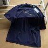 Premium Qualität Ralph Lauren Kurzarm Blau Baumwolle Bestickt Luxus