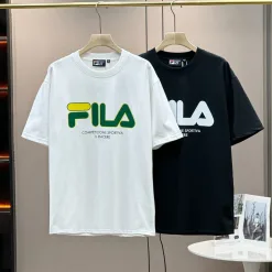 Premium Fila Kurzarm Schwarz Baumwolle Casual Style