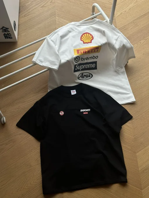 Bestseller Supreme Kurzarm-Logo-Kollektion aus schwarzer Baumwolle