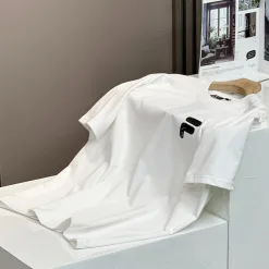 Premium Qualität Fila Kurzarm Schwarz Baumwolle Druck Luxus