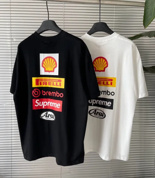 Premium Qualität Supreme Kurzarm Schwarz Baumwolle Logo Kollektion
