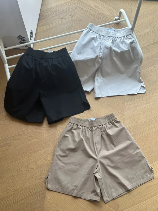 Hochwertige Bottega Veneta Shorts Schwarz Baumwolle Solid Luxus