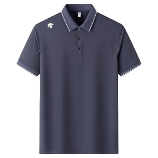 Hochwertige Descente Kurzarm-T-Shirts im schwarzen Logo-Stil