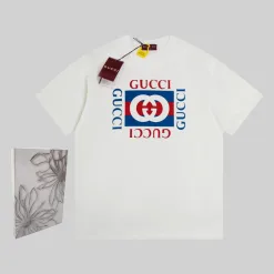 Luxus Gucci Kurzarm Weiß gewaschen Luxus