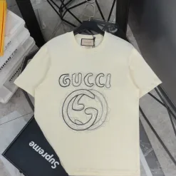 Premium Gucci Kurzarmhemd im schwarzen Logo-Stil