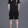 Hochwertiges Descente Kurzarmhemd Schwarz Seide Casual Kollektion