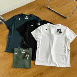 Premium Qualität Descente Kurzarm Weiße Seide Casual Luxury