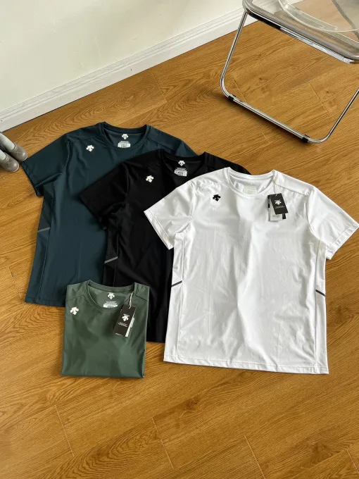 Premium Qualität Descente Kurzarm Weiße Seide Casual Luxury