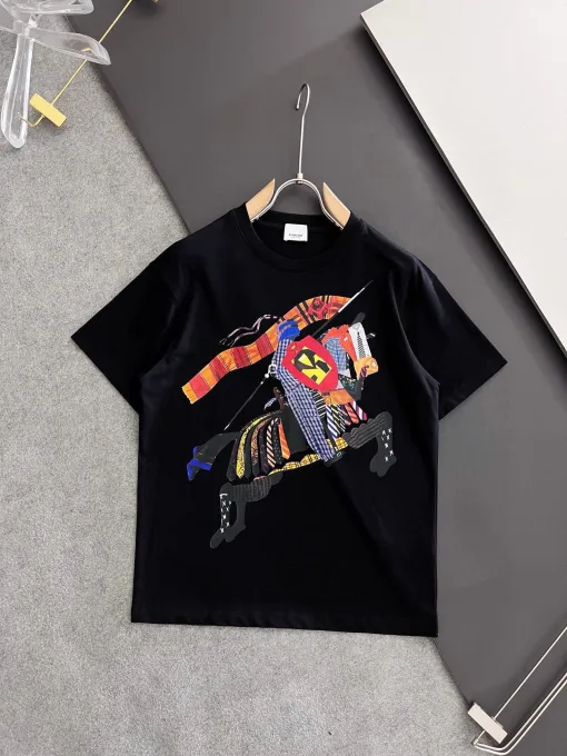 Luxus Burberry Kurzarm Schwarz Seide Stil