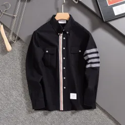 Premium Qualität Thom Browne Hemden Rot Baumwolle Klassischer Stil