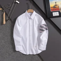 Hochwertiges Thom Browne-Hemd aus weißer Baumwolle mit Karomuster
