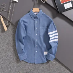Luxus Thom Browne Hemd Blue Denim Casual Luxury