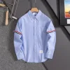 Premium Thom Browne Langarm Schwarz Baumwolle Klassischer Stil