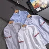 Premium Qualität Thom Browne Langarm Weiß Baumwolle Classic Collection