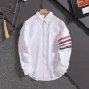 Hochwertiges Thom Browne Langarmshirt aus roter Baumwolle im Streifenstil