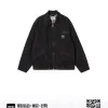 Luxus-Carhartt-Jacke aus schwarzem Denim im Used-Look