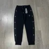 Premium Chrome Hearts Hose aus schwarzem Leder mit Stickerei