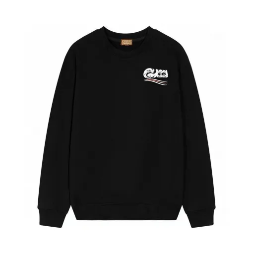 Hochwertige Gucci-Sweatshirts aus schwarzer Baumwolle mit Logo-Kollektion