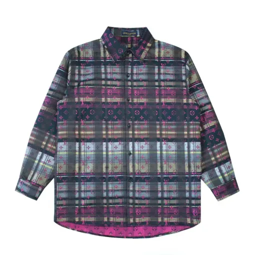 Meistverkaufte Louis Vuitton Langarm Rot Plaid Luxus