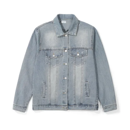 Premium Qualität Saint Laurent Jacken Blue Denim Strass Luxus