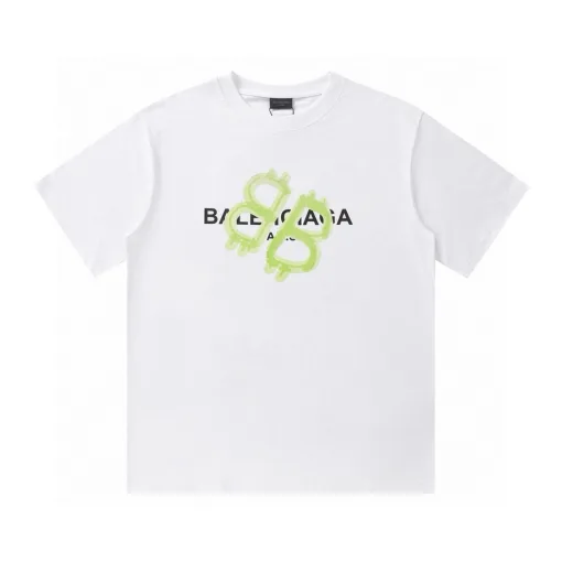 Hochwertiger Balenciaga Kurzarm-Baumwolldruck Luxus