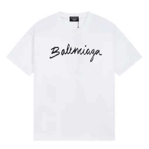 Hochwertige Balenciaga-Kollektion mit kurzen Ärmeln und Baumwolldruck