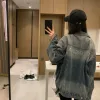 Balenciaga Mäntel in Premiumqualität, Kollektion mit blauem Denim und Strasssteinen