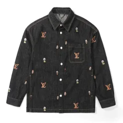 Premium Qualität Louis Vuitton Jacken Denim Bestickt Luxus
